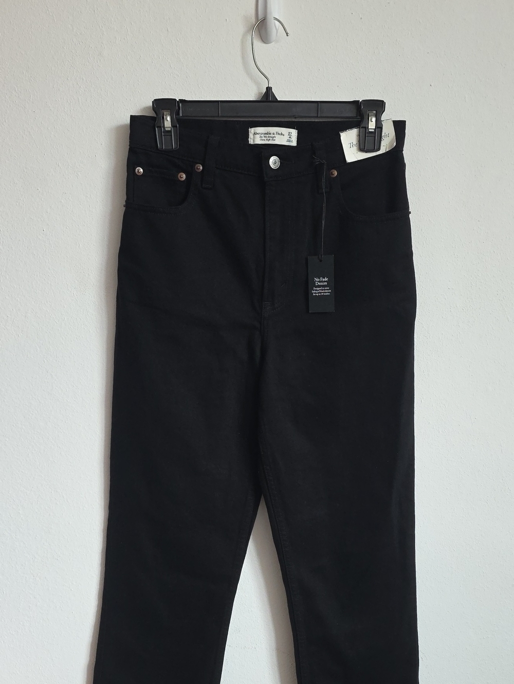 NWT Abercrombie & Fitch Ultra High Rise '90s Straight Jeans Sz 27 4L Black - Picture 8 of 14